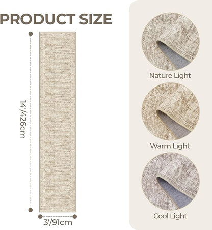 3x14 Runner Rug Non Slip, Washable Hallway Runner Rug, Living Room, Extra Long - Image 2