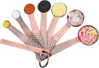 Copper & Stainless Steel Measuring Set - 6 Cups & 7 Spoons with Leveler
