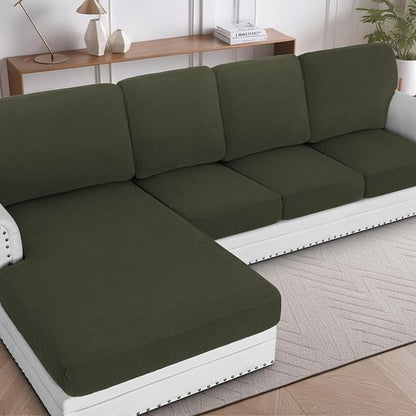 H.VERSAILTEX Sectional Couch Covers 1 Piece Chaise Slipcover L Shape Separate by HVERSAILTEX