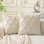 Set of 2 Soft Moroccan Throw Pillow Covers 20x20 Inch Plush Boho Decorative by Cozoomy