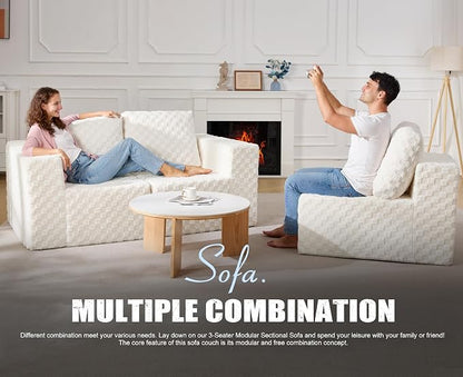 Modular Sectional Sofa 3-Seater Modular Couch - Image 7