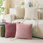 Set of 4 Pink Beige White Decorative Throw Pillow Covers 26x26 Inch Corduroy by Cozoomy