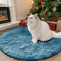 OLANLY Slate Blue Round Rugs for Bedroom by OLANLY