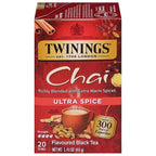 Twinings Chai Tea, Ultra Spice Chai Tea Bags with Cinnamon, Ginger, Cardamon, Clove for a Spicy Chai Tea Latte, 20 Tea Bags