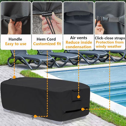 Outdoor Lounge Chair Covers for 4-6 Stackable Patio Chaise Lounge Chairs - Image 5