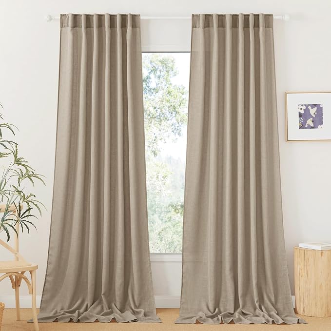 RYB HOME Sheer Curtains 108 inches, Extra Long Floor to Ceiling Curtains | by RYBHOME