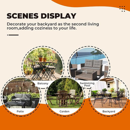 DANGHOOGY Wicker Chair Cushions, Waterproof Outdoor Loveseat Cushions - Image 7