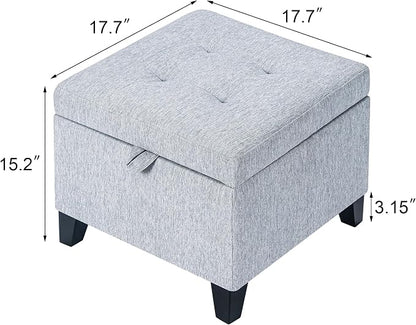 Adeco 18-inch Linen Storage Ottoman - Image 3