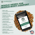 Elephantal Wellness Premium Inflammation Herbal Tea | Comfort & Mobility Blend with Turmeric, Boswellia, White Willow Bark & Ginger | Handmade, Non-GMO, Caffeine-Free Loose Leaf, 2oz, 20 Servings