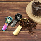 uxcell 2Pcs Stainless Steel Coffee Scoop, 15ml Short Handle Measuring Spoon for Ground Coffee Tea Sugar Kitchen Gifts, Black