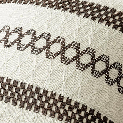 MIULEE Set of 2 Dark Brown Boho Decorative Lumbar Pillow Covers 12x20 Inch | - Image 4