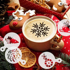 JULBEAR 36 Pieces Reusable Christmas Cookie Cake Stencils Templates Mold Tools Cookies Baking Painting Dessert Coffee Xmas Decoration