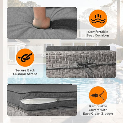 8-Seat Outdoor Wicker Patio Furniture Set - Image 7