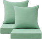 Outdoor Deep Seat & Back Cushion Set, 24 x 24 Inch Water Repellent and Fade by Supflourishia