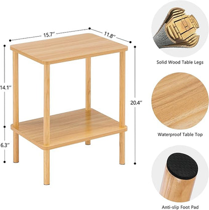 Apicizon 2 Tier End Table Set of 2, Small Side Table - Image 3