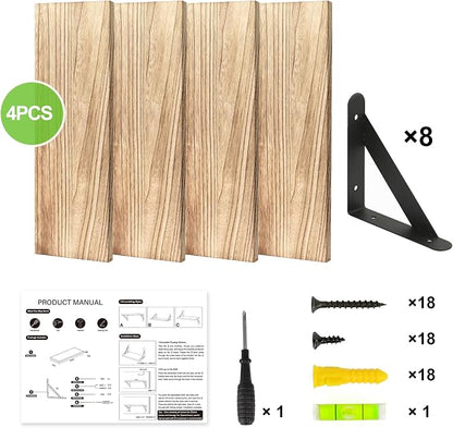 Fixwal Floating Shelves for Wall, Wood Wall Mounted Shelves for Bedroom - Image 5