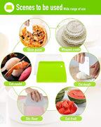 (2PCS) Dough Scraper Bowl Scraper ，Food safe Plastic Dough Cutter， Flexible Plastic Scraper Practical Bench Scraper Multipurpose Food Scrappers for Bread Dough Cake Fondant Icing