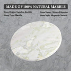 Koville African Natural Marble Cutting Board for Kitchen, 11inch Round Hand Crafted Marble Slab for Cheese, Charcuterie, Pastry Board - Wedding Gift, House Warming Gift
