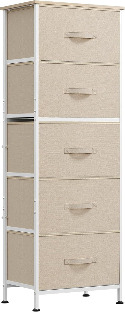 WLIVE Fabric Dresser, 5-Drawer Tall Dressers by WLIVE