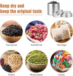Tea Tin with Airtight Double Lids for Loose Leaf Tea Storage, 8 Oz Kitchen Small Tin Can and Tea Canister for Tea Coffee Sugar Candy Spices Christmas Gift(6 PACK)
