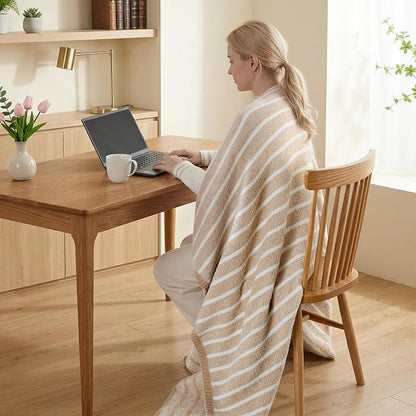 Snuggle Sac Ultra Soft Beige Throw Blanket - Image 6