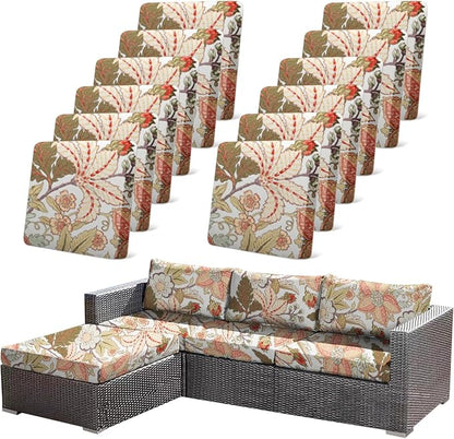 CALBODE 12Pcs High Elastic Digitally Printed Sofa Seat Cushion Cover, Soft & by CALBODE
