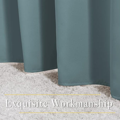 NICETOWN Blackout Greyish Blue Curtains 2 Panels Set - Image 6
