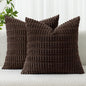 MIULEE Corduroy Decorative Throw Pillow Covers 20x20 Dark Brown Pack of 2 | by MIULEE