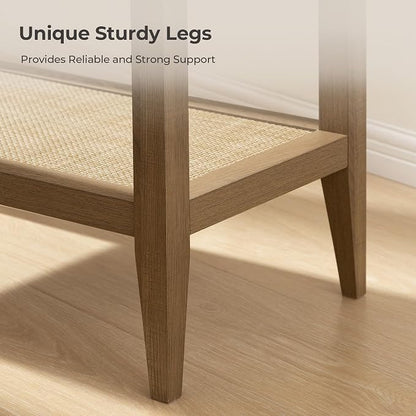 SICOTAS Rattan Night Stand Bedside Table - Image 5