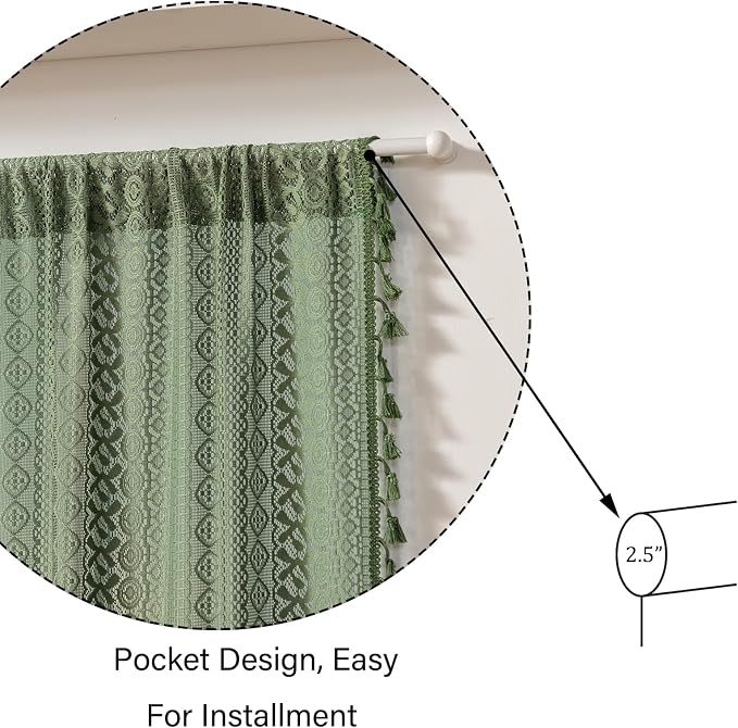 Sutuo Home Olive Green French Door Curtains - Image 5