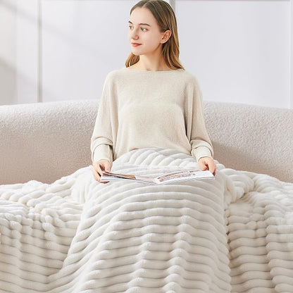 BEDELITE Ribbed Fleece Throw Blanket - Image 6