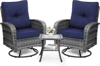 wildformers Luxury Outdoor Swivel Wicker Glider Patio Chairs by wildformers