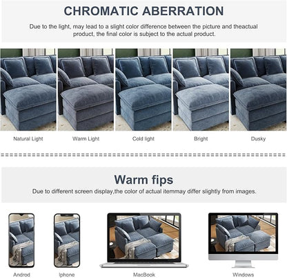 107" Cloud Couch Sectional, U Shaped Modular Sectional Sofa, 4-Seat Deep Seat - Image 6