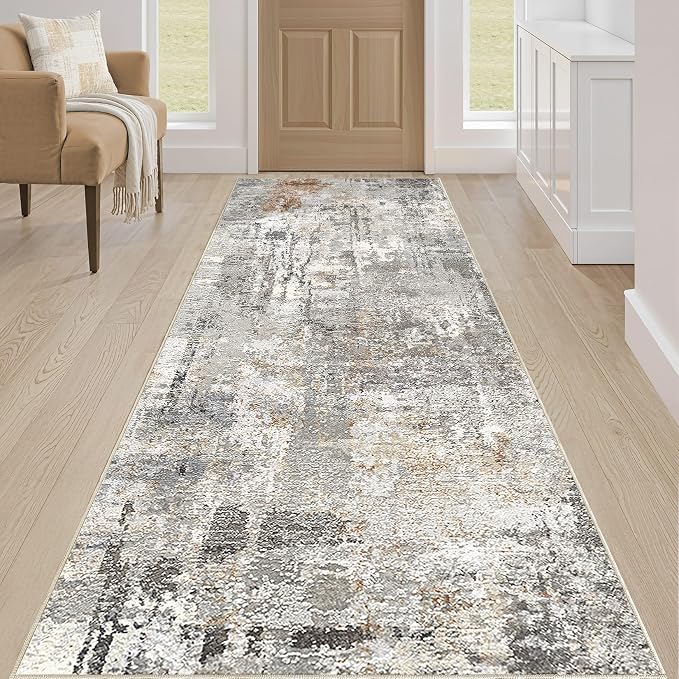 LOONGRUG Runner Rug 2x6 Washable Non-Slip Kitchen Neutral Modern Rug | Abstract - Image 4