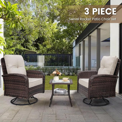 wildformers Luxury Outdoor Swivel Wicker Glider Patio Chairs - Image 2