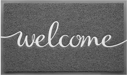 Grey Door Mat Welcome Mats Outdoor Indoor Doormat by CozyBounty