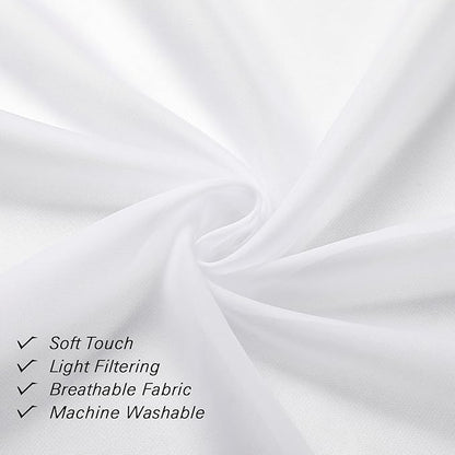 Short Sheer Curtains 54 Inches Length 2 Panels, Light Filtering Voile Curtain - Image 6