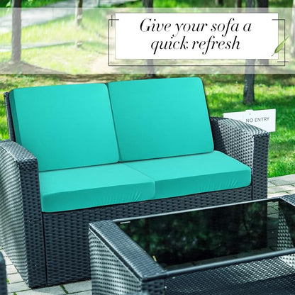 Newwiee 8 Pcs Stretch Patio Outdoor Cushion Covers Replacement, Fruit Green | 4 - Image 6