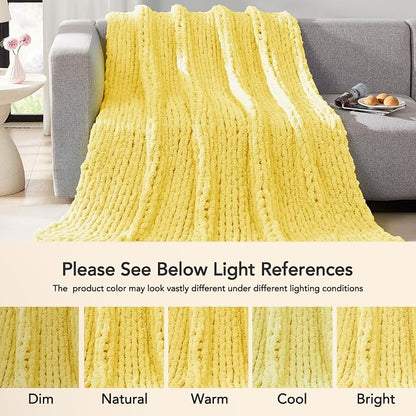 L'AGRATY Chunky Knit Throw Blanket - Image 6