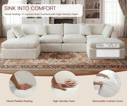 GRUSIGN 141'' Oversized Boneless Cloud Couch - Image 7