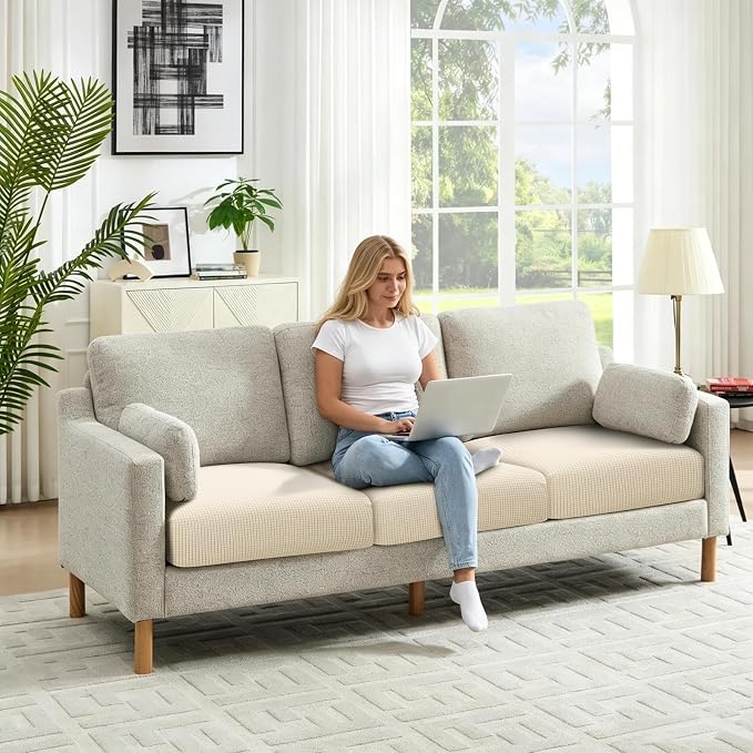 Fuloon Couch Cushion Slipcover, Super Stretch Individual Sofa Covers | 3 Pack - Image 2