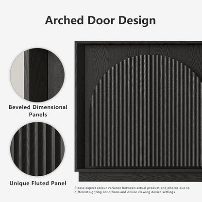 WIN2WIN 65" Fluted Sideboard Buffet Cabinet - Image 4