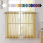 Simplebrand Gold Short Sheer Kitchen Cafe Curtains 36 x 36 Inch, 2 Panels by Simplebrand