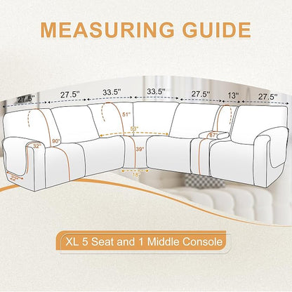HDCAXKJ 100% Waterproof Reclining Sectional Couch Covers L Shape Recliner Sofa - Image 2