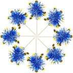 30 PCS Foil Firework Cupcake Toppers Happy Birthday Star Cupcake Picks Sparkle Tinsel Drink Stirrers Cocktail Fruit Toothpicks for Valentine's Day Wedding Birthday Party Decorations Supplies Blue