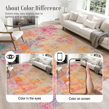 10x12 Area Rug Living Room: Modern Washable Soft Carpet Galaxy Haze | - Image 6