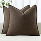 MIULEE Decorative Linen Euro Sham Pillow Covers 24x24 Dark Coffee Chocolate | by MIULEE