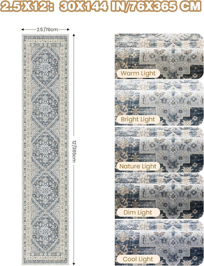Runners for Hallway 12ft, Non-Slip Long Bathroom Rugs, Living Room, Soft - Image 2