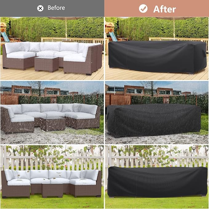 Mrrihand Patio Furniture Set Cover Waterproof, Outdoor Sectional Sofa Set Cover - Image 7