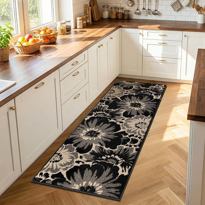 Findosom Hallway Runner Rug 2x6, Non Slip High-Low Textured Floral Washable - Image 7